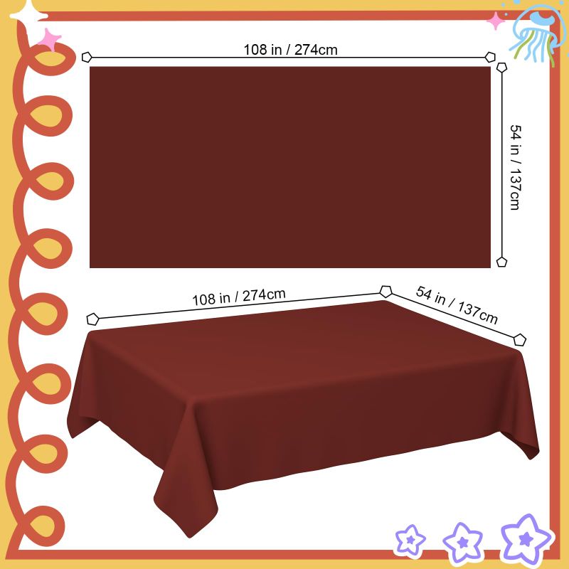 Photo 1 of 4 Pack Maroon Plastic Tablecloth Disposable Maroon Table Cloth for Rectangle Tables Burgundy Party Decorations for Outdoor Picnic, Wedding, Baby & Bridal Shower, Birthday Party 54 x 108 in
