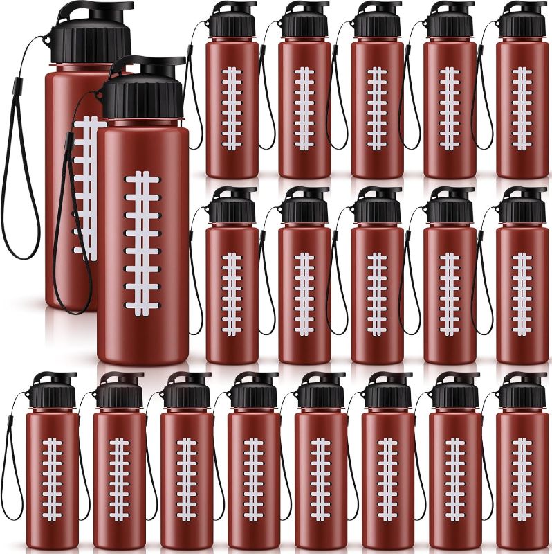 View 1 of Mifoci 8 Pieces Sports Water Bottle Bulk 17 oz Reusable Plastic Biking Water Bottle Tumbler Adults Reusable Large Bottles with Leak Proof Flip Top for Party Outdoor (Football)