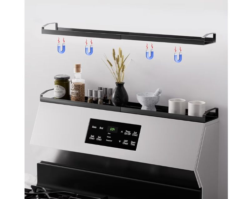 Photo 1 of 1 PC MAGNETIC STOVE TOP SHELF EXPANDABLE SPICE RACK