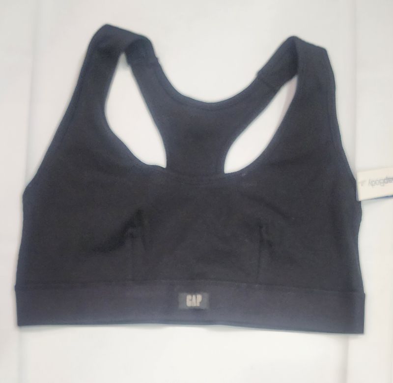 Photo 1 of  GapBody Women S Ribbed Logo Comfort Racerback Bralette Black Medium