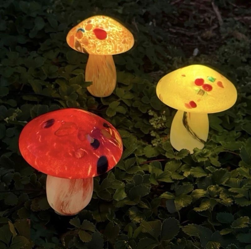 Photo 1 of Infinity X1 Solar Landscape Light Glass Mushroom (3 Pack)