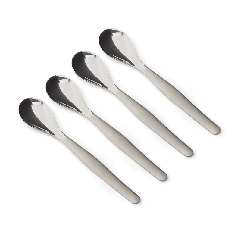 Photo 1 of RSVP International Poached Egg Spoon, 4 Piece Set Multipurpose Use for Serving Jam, Honey or Soft Boiled Eggs, 5.5" Length, Stainless Steel