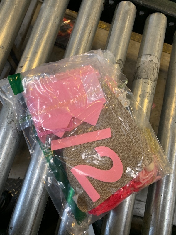 Photo 1 of 1/2 Birthday Girl Half Birthday Decorations High Chair Banner, 6 Month Girl Tassel Wood Bead Highchair Garland (Pink)