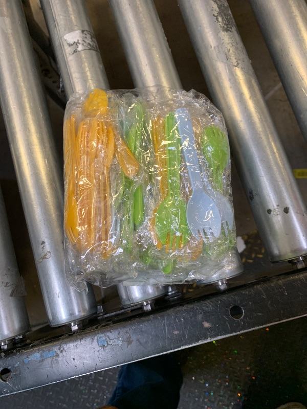 Photo 1 of 4.3" Mini Disposable Sporks 100ct, Plastic Spork 2-in-1 Utensils, 4 Colors, 25ct Individual Package Per Color - Made by Mavere