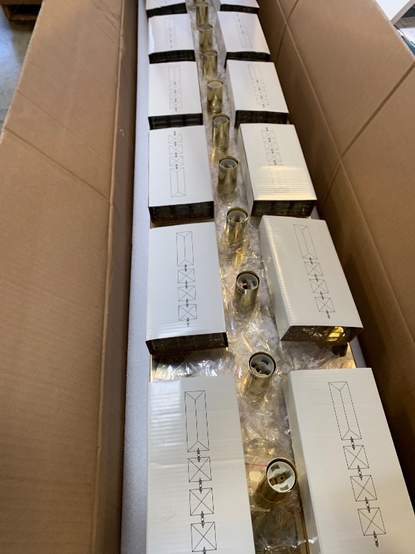 Photo 1 of WECHAET Large Modern Crystal Chandeliers for Dining Room Light Fixture, 13-Light Gold Rectangle Chandelier Ceiling Light for Kitchen Island Living Room, L59 Inch