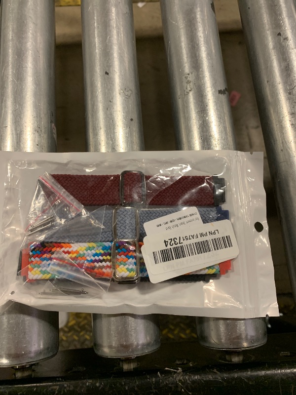 Photo 1 of 18mm Braided Watch Straps Compatible with Garmin Venu 3S/Venu 2S/Vivoactive 4S/Vicomove 3S/Fossil Women's Gen 6 42mm/5E 42mm/Gen 4 Venture HR/Charter HR/LG Watch Style Elastic Nylon Band Damen Herren