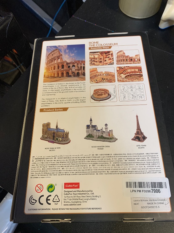 Photo 1 of CubicFun 3D Puzzles for Adults Kids New Version Italy Rome Colosseum Jigsaw Puzzle DIY Building Model Kit Easter Gift for Boys Girls Age 10+, 163 Pieces Puzzles for Kids Ages 8-10