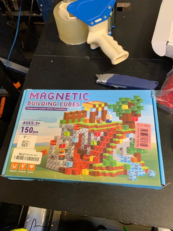 Photo 1 of 150PCS Magnetic Blocks- Magnetic Building Blocks, Magnet Cubes for Kids Toys, Sensory STEM Building Toys for 3-5 4-6 5-7 6-8 Year Old Boys Girls Christmas Birthday Gifts Travel Outdoor Kids Games