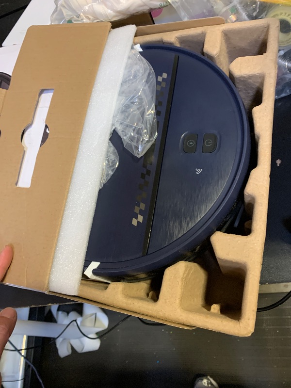 Photo 1 of Robot Vacuum and Mop Combo, 2-in-1 Mopping Robot Vacuum Cleaner with 2300Pa Suction, 2.87'' Slim Design, Wi-Fi/App/Voice Control, 3D Obstacle Avoidance&Self-Charging for Hard Floors, Carpets, Pet Hair