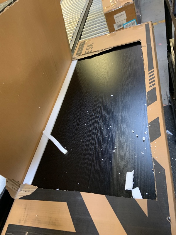 Photo 1 of **Has damage**Coleshome 55 Inch Computer Desk, Modern Simple Style Desk for Home Office, Study Student Writing Desk, Black