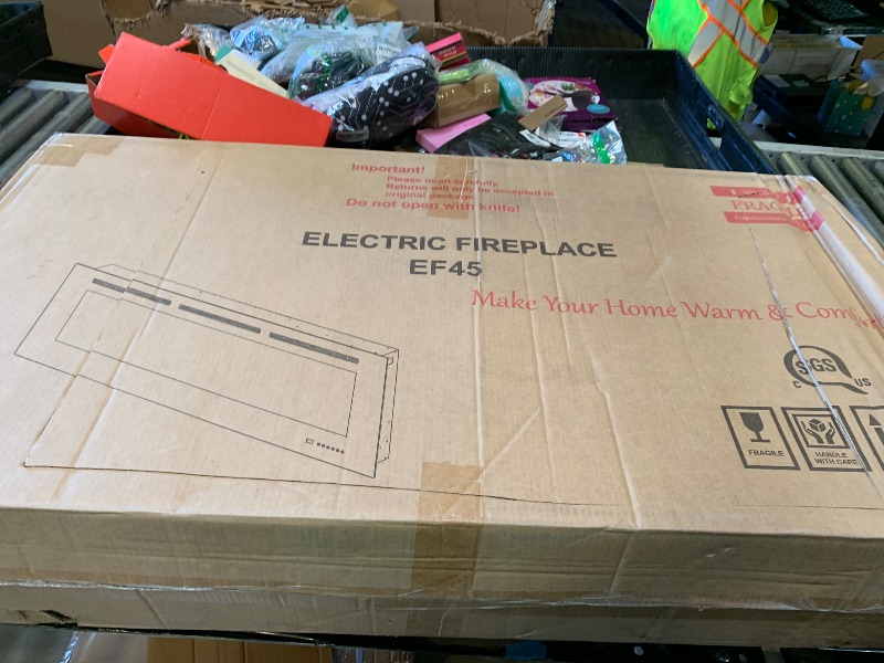 Photo 1 of Dreamflame Electric Fireplace 45inches, Wall-Mounted & Recessed Fireplace Inserts, Multicolor Flame w/5 Dimmer, Remote Control Thermostat, Timer, Overheating Protection, Hardwire Connect, 1500W,Black