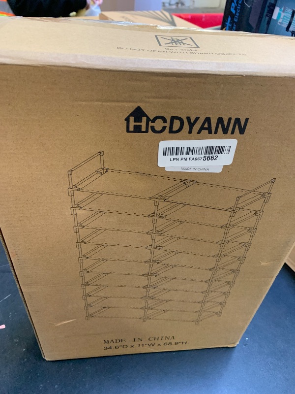 Photo 1 of HODYANN 10 Tiers Shoe Rack, 30-40 Pairs Large Shoe Organizer, Sturdy Shoe Storage, Space Saving Tall Metal Shoe Shelf, Stackable Shoe Rack for Closet, Entryway, Bedroom, Black