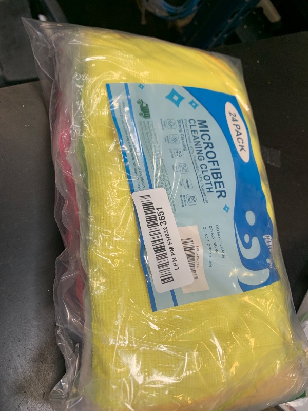 Photo 1 of HOMEXCEL Microfiber Cleaning Cloth, 24 Pack Cleaning Rags, Cleaning Towels with 4 Color Assorted, 11.5"X11.5"(Green/Blue/Yellow/Pink)
