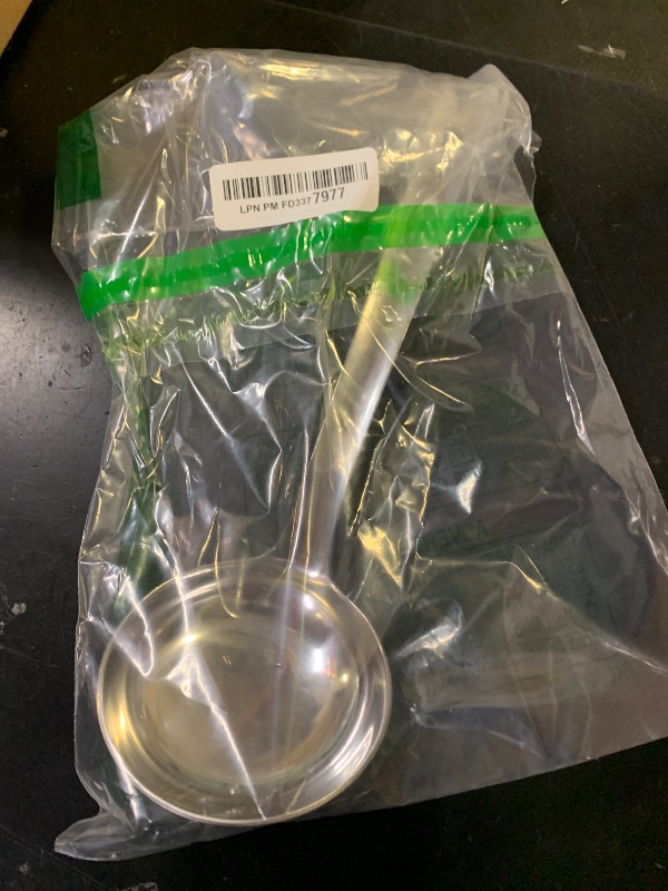 Photo 1 of 1 Pcs Stainless Steel Kitchen Cooking ladle, 13" Soup Metal Ladles, Durable Cooking Spoon Utensil- Long Handle and Ample Bowl Capacity Perfect for Stirring, Serving Soups, Heavy Duty Dishware Safe