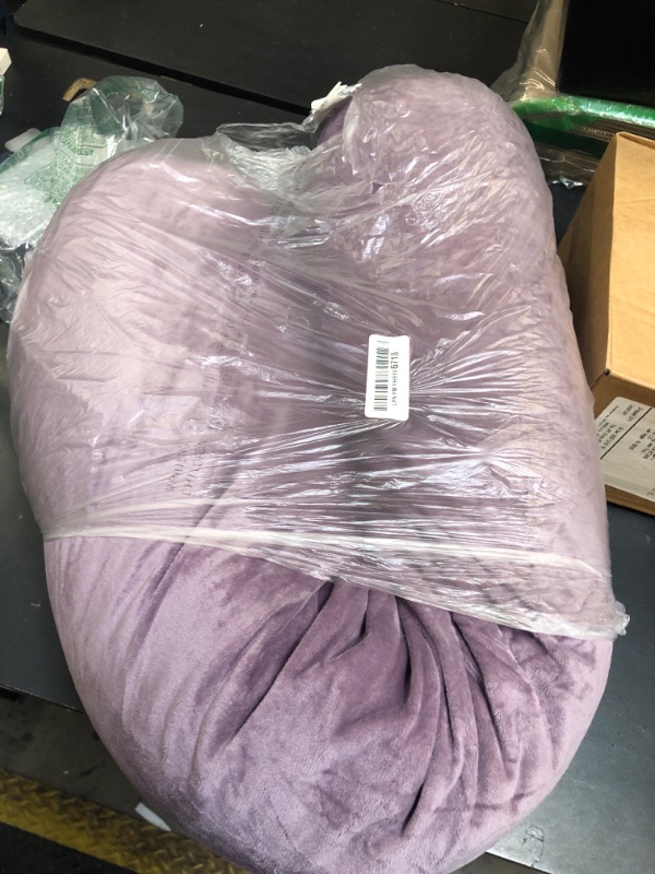 Photo 1 of 1 MIDDLE ONE Bolster Pillow for Bed, Long Round Body Pillow for Adults with Removable Velvet Cover, Decorative Tube Roll Cylinder Pillow, 47 x 7.87 Inch, Purple