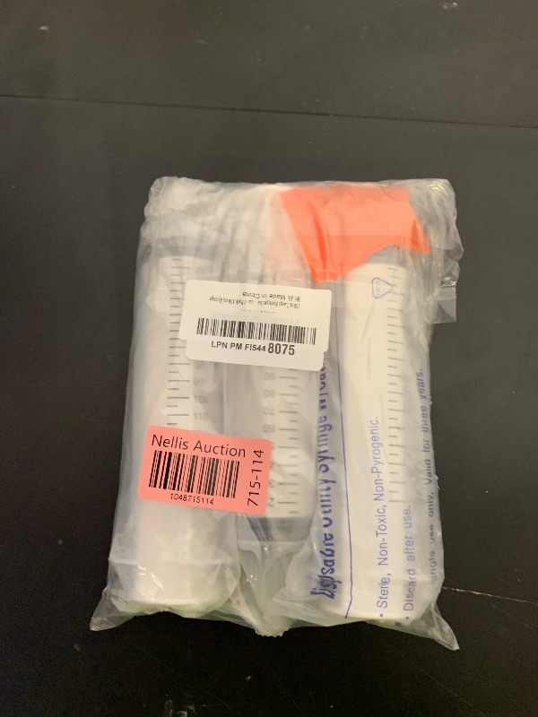 Photo 1 of 150ml Large Syringes for Liquid, Oral, Scientific Labs, Measurement, Dispensing, with Cap- 3 Pack 150 ml Syringe