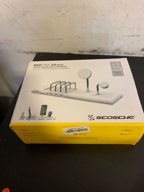 Photo 1 of Scosche BaseLynx 2.0 Pro Modular Charging Station: MagSafe Wireless Stand for iPhone, AirPods Charging Pad, Multi Device Phone Charger, Apple Watch Charger & Powered End Cap AC Outlet with USB-C Port