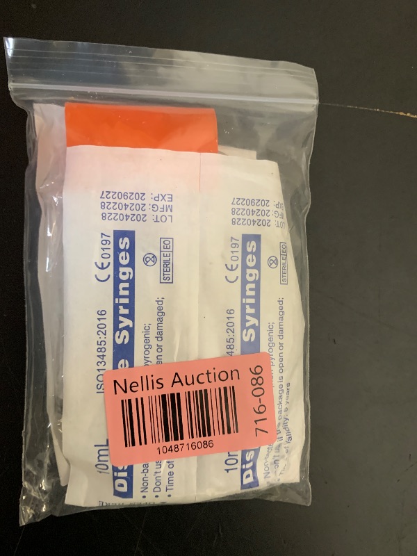 Photo 1 of 10mL Luer Lock Syringe 4 Pack Large Plastic Sterile Syringes without Needle, for Liquid, Oral, Measurement, Dispensing, with Cap