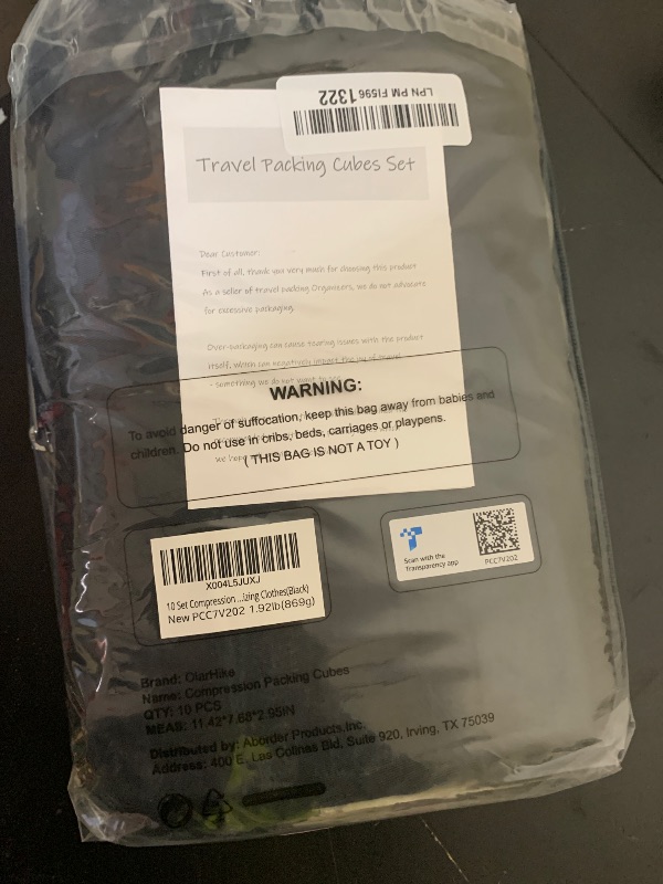 Photo 1 of 10 Set Compression Packing Cubes for Travel Essentials,Compressible Expandable Packing Cubes for Suitcase,OlarHike Luggage Organizer Bags for Travel,Handy Helper for Organizing Clothes(Black)