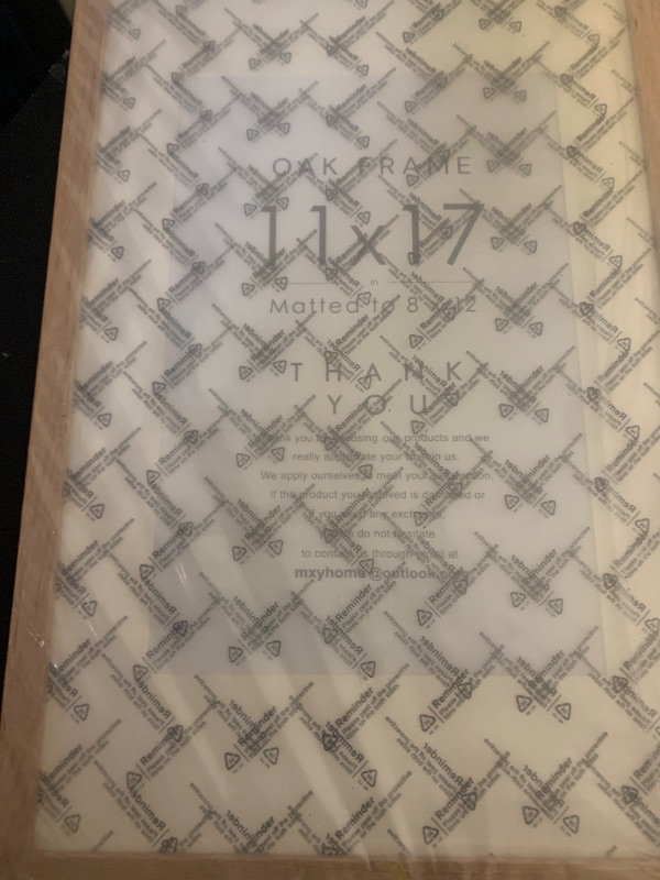 Photo 1 of 11x17 Oak Picture Frame, Solid Oak 11x17 Poster Frame with Mat to 8x12(Openning Size is 7.5x11.5), Natural Wood 17x11 Frames for Wall, Set of 1