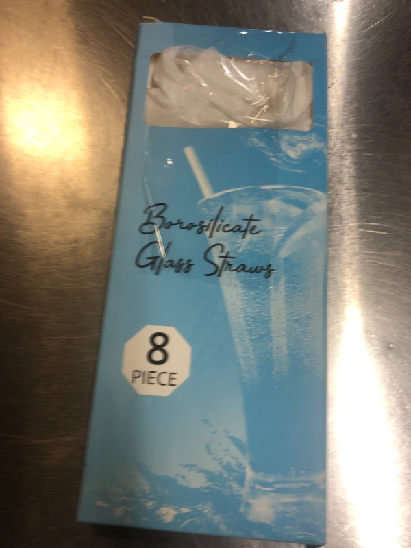 Photo 1 of 10-Piece Reusable Glass Drinking Straws - 10" x 10 mm - Smoothie Straws for Milkshakes, Frozen Drinks, Smoothies, Bubble Tea - Environmentally Friendly
