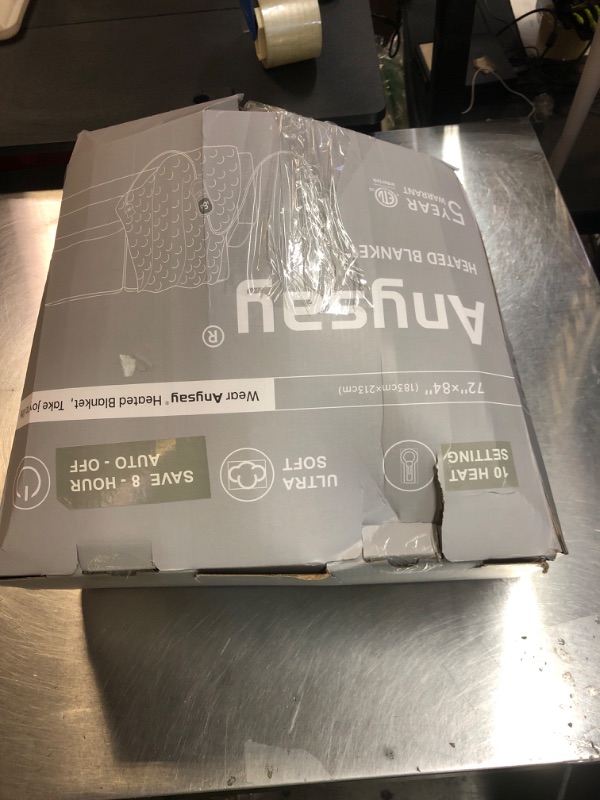 Photo 1 of Anysay Heated Blanket Queen Size with 1/2/4/6/8 Hours Auto-Off 10 Heat Level, 72'' * 84'' Cozy Faux Rabbit Fur Bubble Electric Blanket with Overheat Protection(Tie-Dye Beige)