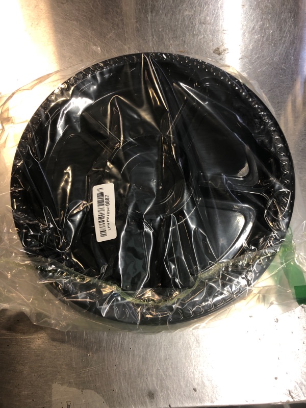 Photo 1 of 10 Pcs Plastic Appetizer Serving Tray with Lid Round 12.5 Inch with Lid Disposable Serving Fruit Veggie Catering Tray with 6 Divided Compartment for Fruit Snack Veggie Party