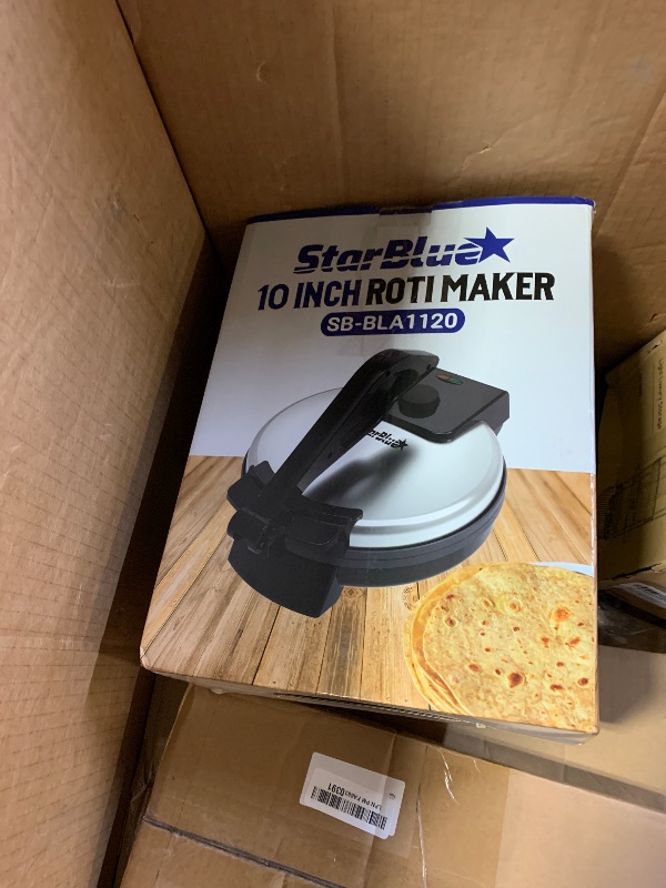 Photo 1 of 10inch Roti Maker by StarBlue with FREE Roti Warmer and Removable Handle - The automatic Stainless Steel Non-Stick Electric machine to make Indian style Chapati, Tortilla, Roti AC 110V 50/60Hz 1200W