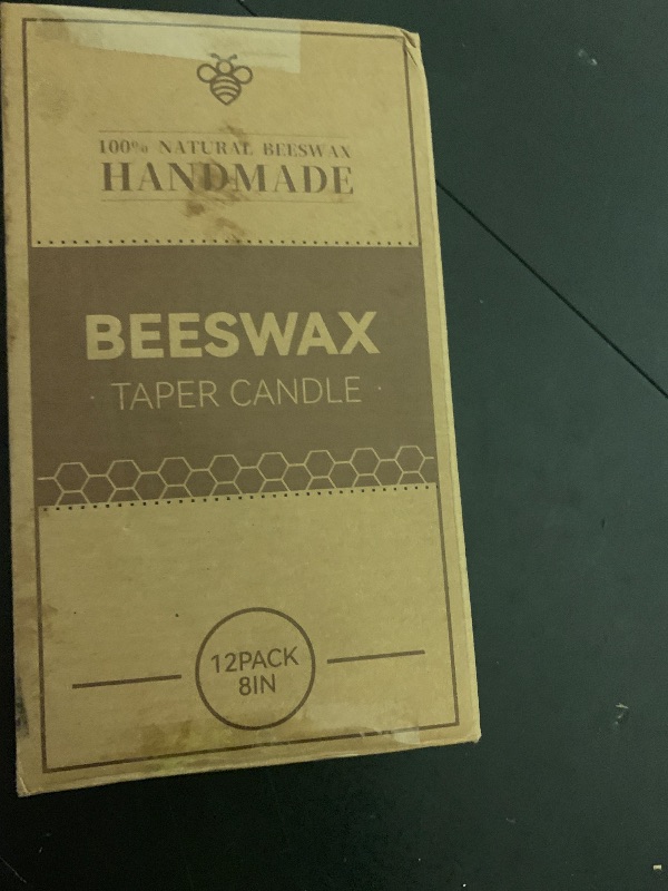 Photo 1 of 10inch Beeswax Taper Candles 12 Pack Natural Pure Beeswax Candlesticks Smokeless 10 Hour Long Burning Time Tapered Beeswax Candle Sticks Bees Wax Candle for Home Prayer