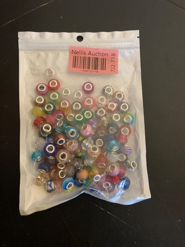 Photo 1 of 100Pcs Large Hole Beads for Jewelry Making, Assorted European Craft Big Beads Large Hole Lampwork Murano Bead Fairy Wand Garden Bead for DIY Beadable Pens Charm Bracelet Necklace Decoration Supplies