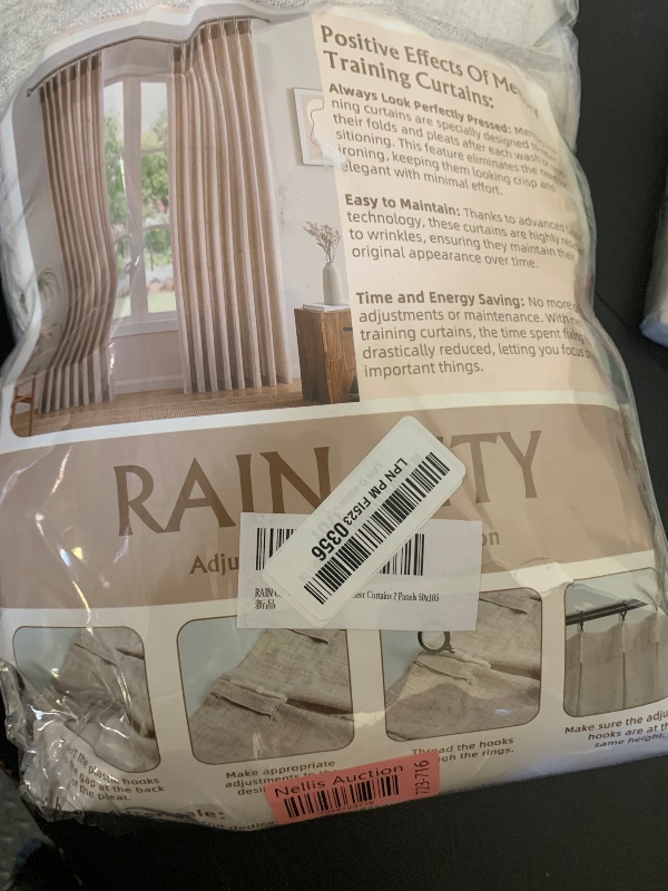 Photo 1 of 105 Inch Curtains Drapes Pinch Pleated Memory Trained Back Tab Light Filtering Semi Sheer Linen Textured Curtain for Bedroom Living Room with Hooks Window Panels 105 Inches Long 50 Inch Wide