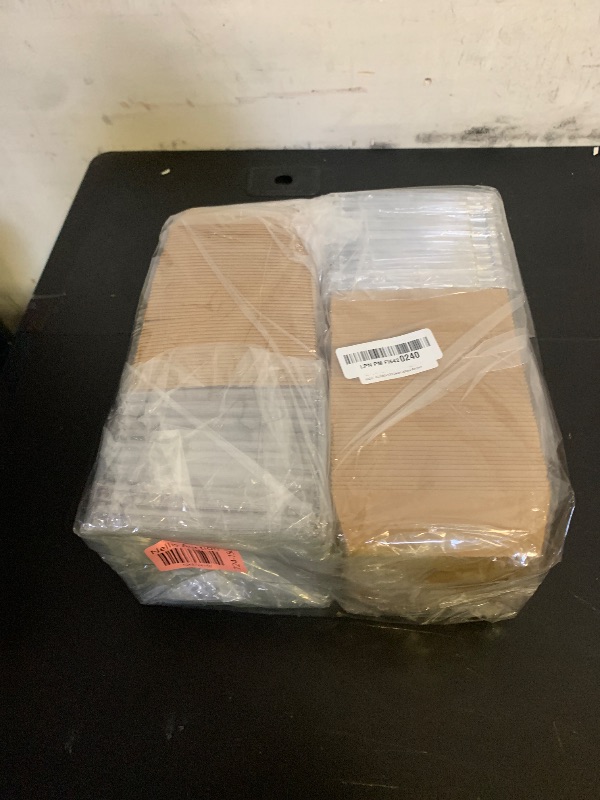 Photo 1 of 100 Pack Paper Charcuterie Boxes with Clear Lids, 4 Inches Brown Cookie Boxes Dessert Boxes Disposable Oil-Proof Food Containers for Sandwich, Cake Slice, Cupcake, Chocolate Covered Strawberry