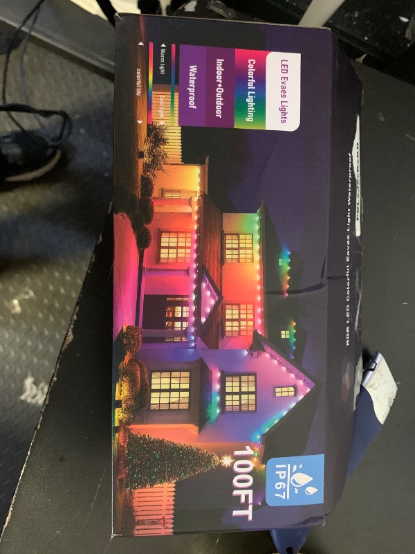 Photo 1 of 100FT Permanent Outdoor Lights for House, 2025 RGB LED Waterproof Christmas Lights Outdoor with Smart APP Remote Control, Outside Eaves Lighting House Decor for Holiday, Halloween, Roof, Party, Daily
