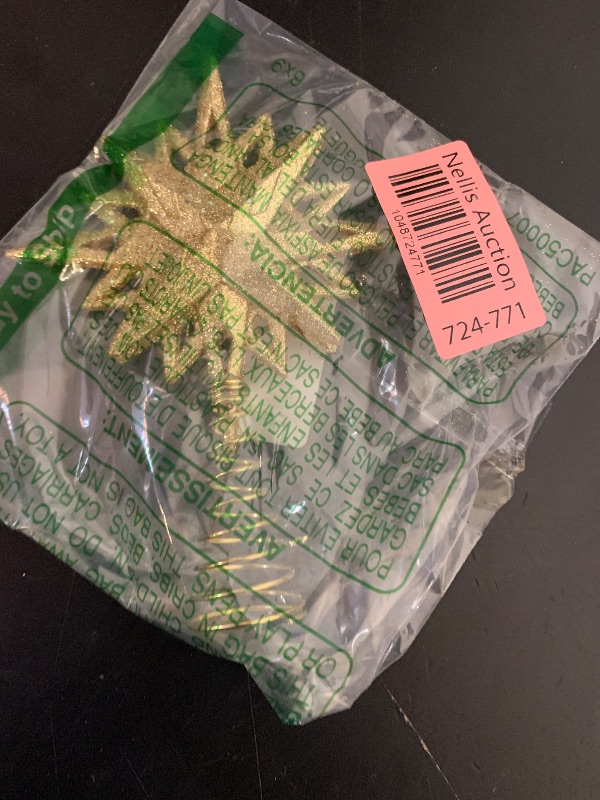 Photo 1 of 1 X 5.5" ACRYLIC GLITTER STAR TREETOP. COLOR: GOLD.