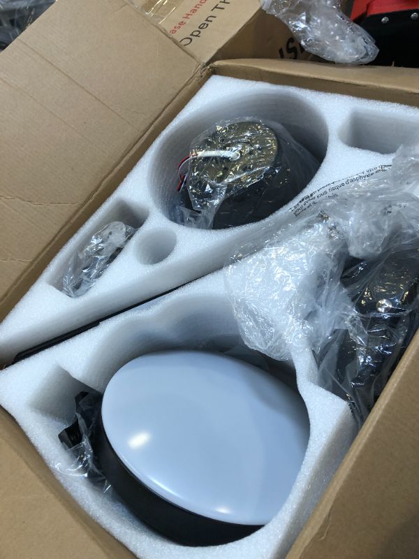 Photo 1 of **Missing screws--SELLING FOR PARTS**FUMLTP Ceiling Fans with Lights, 51 Inch Ceiling Fan with Light and Remote Control, Reversible, 3CCT, Dimmable, Noiseless, LED Black Ceiling Fan for Bedroom, Living Room, Indoor/Outdoor Use