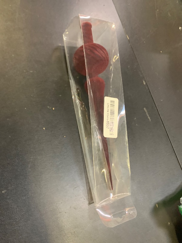 Photo 1 of Sumind 11 Inch Burgundy Velvet Finial Christmas Tree Topper Vintage Spherical Tree Topper Velvet Finial Mid Century Christmas Ornament for Home Xmas Holiday Party Decorations