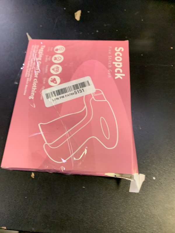 Photo 1 of Scopck Handheld Stitch Tag Gun for Clothes, Quick Clothing Fixer, Tagging, Sewing Kit Includes 6 Needle, 1000 Black Fasteners & 1000 White Fasteners, Pink