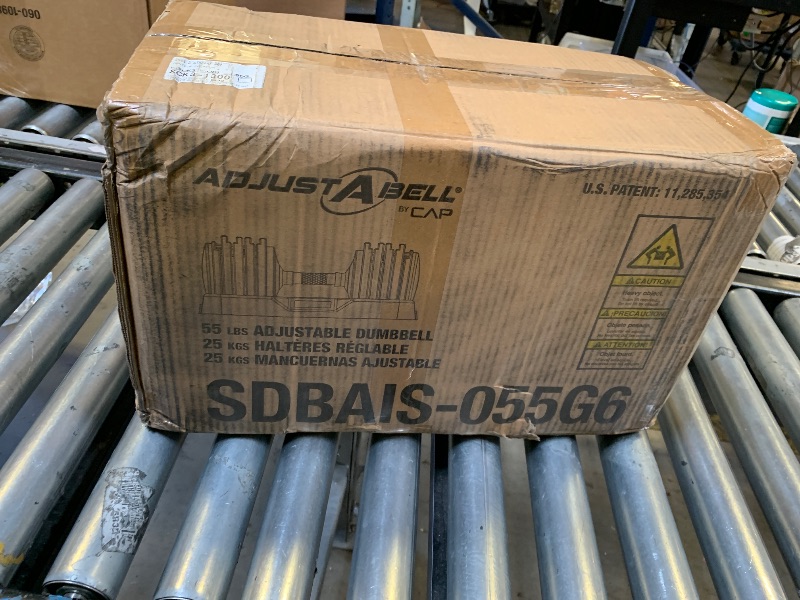 Photo 1 of **INCOMPLETE, 1 PIECE ONLY** CAP Barbell ADJUSTABELL® 55 lb SINGLE PIECE Adjustable Dumbbells with Contoured Full Rotation Handle, Honeycomb Chrome and Black Handle