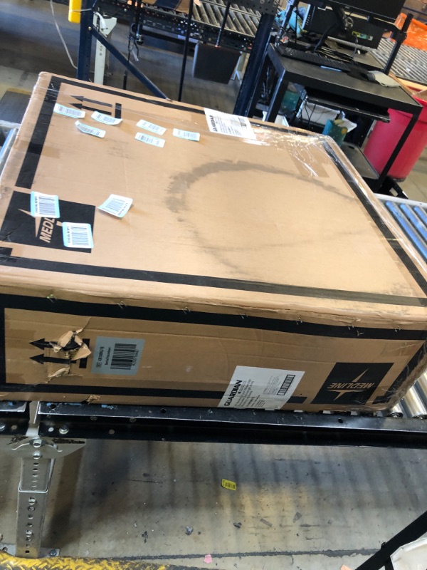 Photo 1 of Medline Reclining Wheelchair, 18", with Elevating Leg Rests, Durable Vinyl, 300 lb. Weight Limit, Reclines 90 to 140 Degrees