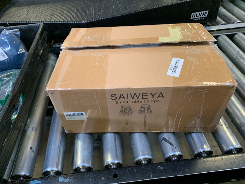 Photo 1 of **SELLING FOR PARTS---ONE BROKEN LIGHT**SAIWEYA Cordless Table Lamp, 5000mAh Rechargeable Battery Operated Portable Lamp, Dimmable+3 Colors LED Touch Control, Vintage Crystal Lamp for Bedroom, Kitchen, Bar, Office