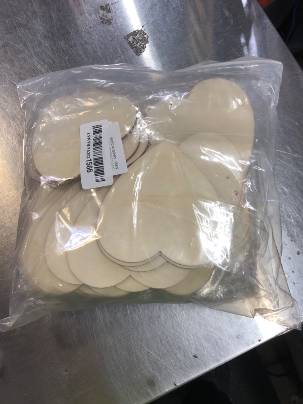 Photo 1 of 100PCS Unfinished Blank Wood Pieces, 4 Inch Natural Heart Shape Wooden Slices Cutouts Coaster for DIY Crafts Pyrograph Painting Staining Burning Engraving Carving