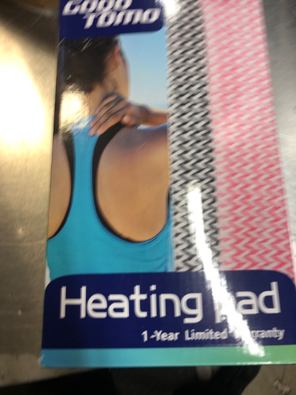 Photo 1 of GOQOTOMO Fast-Heating Electric Heating Pad for Back/Waist/Abdomen/Shoulder/Neck Pain and Cramps Relief - 12 Heat Levels, 8 Timers with Countdown, Stay on, Machine Washable-PW01(Pink)