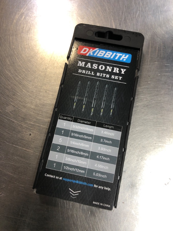 Photo 1 of 11-pc Masonry Drill Bits Carbide Concrete Drill Bit Set for Stone Tile Brick Ceramic Glass Metal Sheet Plastic and Wood, Quick Change 1/4" Hex Shank, Size 5/32” 3/16" 1/4" 5/16" 3/8" 1/2" with Case