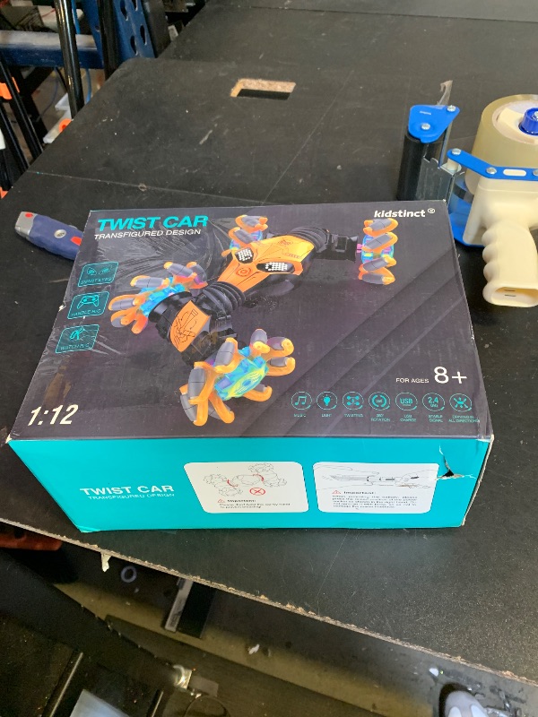 Photo 1 of 1:12 Gesture Sensing RC Stunt Car, 4WD Hand Controlled Remote Control Twist Cars with Light & Music, 360° Rotate Transform Drift, Gifts for 6-8-12 Kids Age 6 7 8 9 10 11 12 Yrs Old?(Bule)