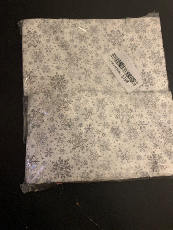 Photo 1 of 100 Pcs Christmas Paper Napkins, Snowflake Paper Napkins Watercolor Guest Napkins Snowflake Decorative Paper Guest for Winter Festive and Christmas Decoration (Silver)