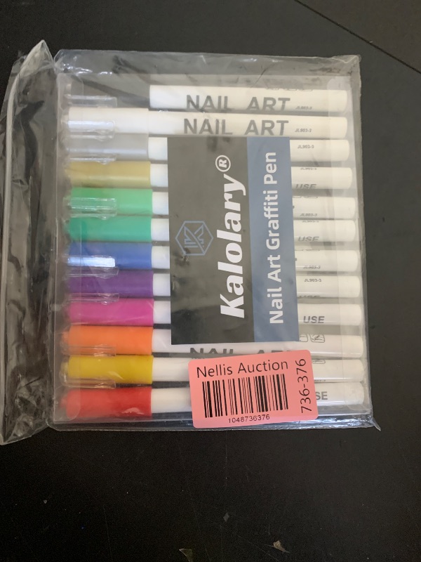 Photo 1 of 12 Color 3D Nail Art Pens Set, Kalolary Nail Pens Nail Point Graffiti Dotting Pen Drawing Painting Liner Brush for DIY Nail Art Beauty Adorn Manicure Tools