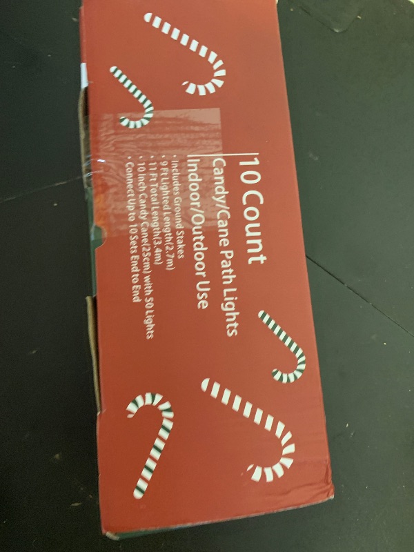 Photo 1 of 10" Christmas Candy Cane Lights (10PCS) for Landscape Decoration,Red & White Pathway Makers Lights (Include Stakes)