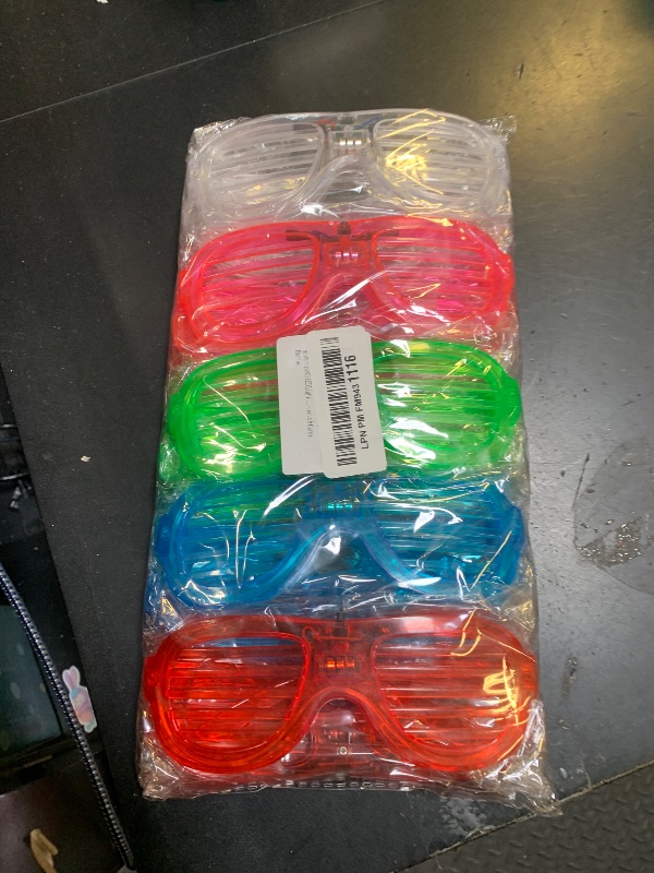 Photo 1 of 10PCS LED Light Up Glasses - 5 Neon Colors Glow in The Dark Party Supplies, Strobe Eyewear for Halloween Parties, Wedding, Birthday Bashes, Raves, Concerts & Gamer Parties