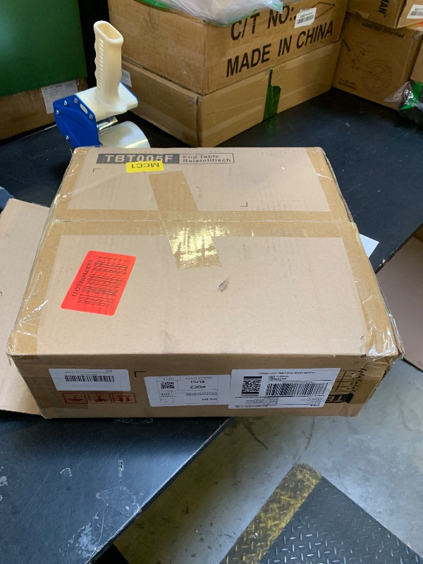 Photo 1 of Round Side Table, Small Drink Table for Small Spaces, Pedestal End Table for Living Room, Modern Accent Nightstand with Solid Wood Leg for Bedroom, Corners and Office Brown Color UTBT005F