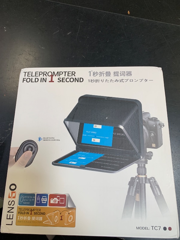 Photo 1 of LENSGO Portable Teleprompter for iPad Tablet Smartphone DSLR Camera 7.9'', APP Compatible with iOS & Android System for Online Teaching Vlog Live Streaming Interview (TC7 for phond/ipad/Camera)